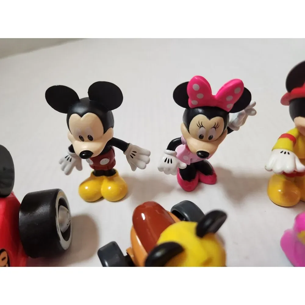 Disney Mickey & Minnie Racer Vehicles Lot w/ Pluto Figurine – Mixed Characters